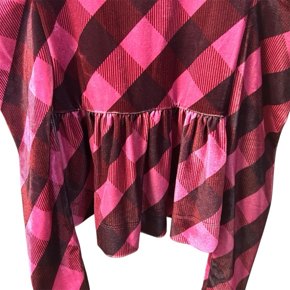 NWT MAEVE Anthropologie Velvet Babydoll Top in Rose Plaid Sz XS LS Puff Sleeves - Picture 7 of 10